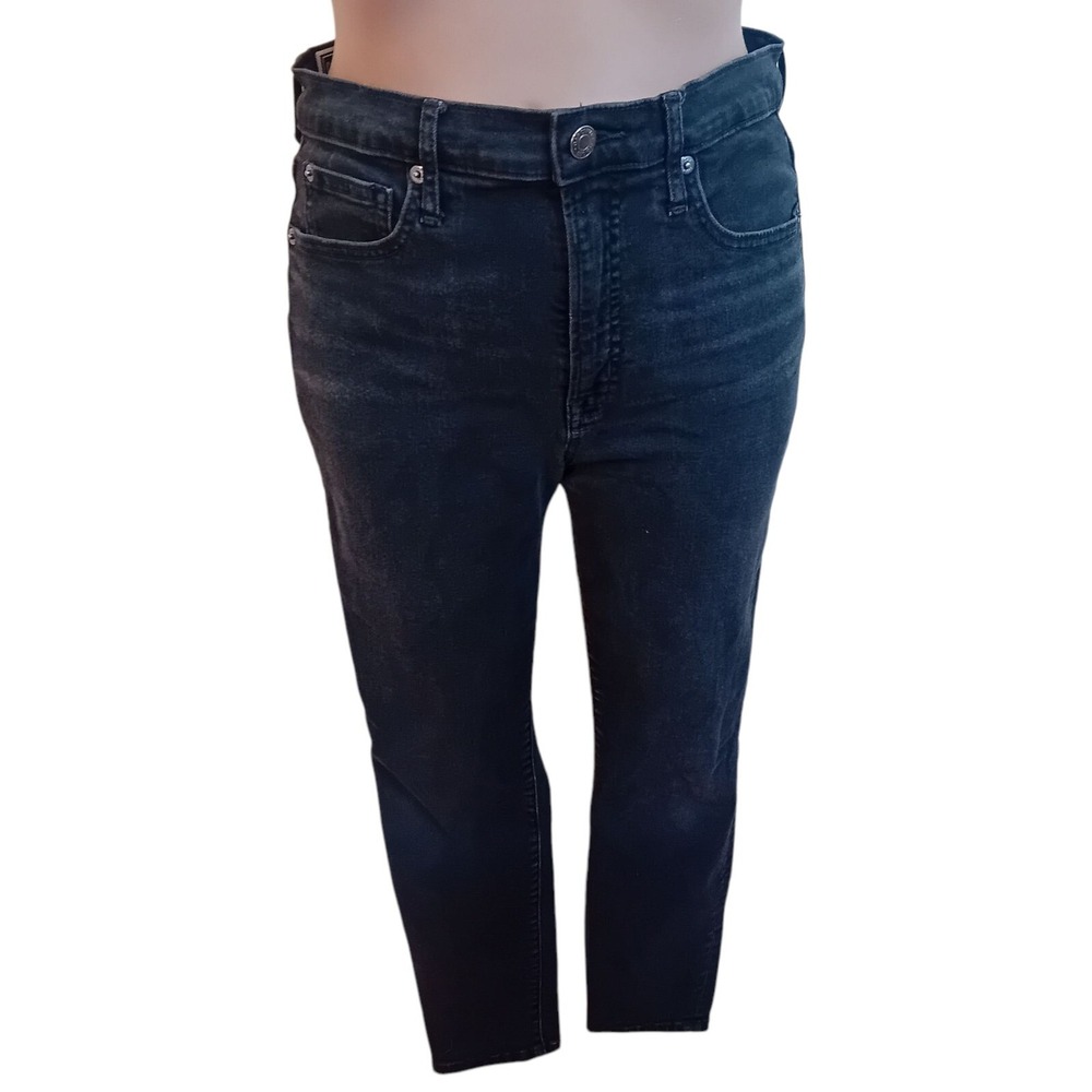 Women's GAP True Skinny High Rise Black Denim Jean Streetwear Casual 10 30 Short
